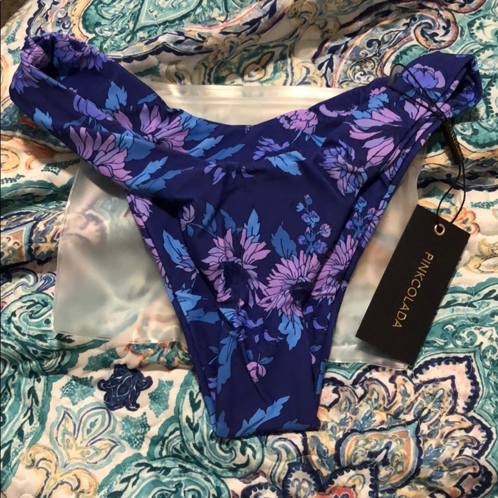 Pink colada wild bloom print bottoms Small
